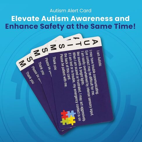 Autism Awareness Write-On Alert Cards – Emergency Contact ID Cards, 3 Pack with Puzzle and Infinity Designs in Saudi Arabia