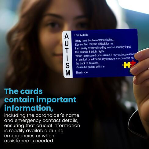 Autism Awareness Write-On Alert Cards – Emergency Contact ID Cards, 3 Pack with Puzzle and Infinity Designs in Saudi Arabia