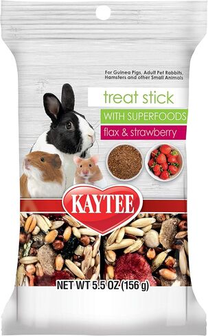 Kaytee Small Animal Treat Stick with Superfoods, Strawberry & Flax Seed, 5.5 oz in Saudi Arabia
