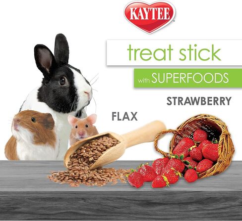 Kaytee Small Animal Treat Stick with Superfoods, Strawberry & Flax Seed, 5.5 oz in Saudi Arabia