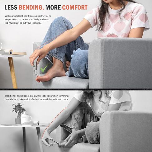 Bezox Toe Nail Nail Clippers لكبار السن للأظافر الكثيفة - أظافر أظافر الرأس الزاوية المريحة لأظافر أظافر سميكة ، وأظافر أصابع سهلة للبالغين مع الماسك - الفضة in Kuwait
