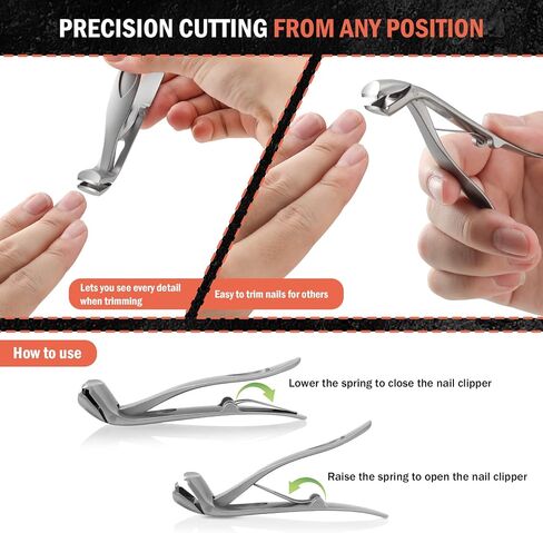 Bezox Toe Nail Nail Clippers لكبار السن للأظافر الكثيفة - أظافر أظافر الرأس الزاوية المريحة لأظافر أظافر سميكة ، وأظافر أصابع سهلة للبالغين مع الماسك - الفضة in Kuwait