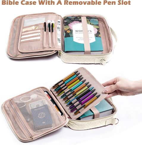 IMAGINING Bible Cover for Women - Stylish Large Bible Covers - Bible Case with Handles - Bible Bag Journal Case - Bible Carrying Case for Women - Bible Gift - Book Protector for Book Lovers in Saudi Arabia