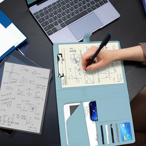 BVYA Padfolio Portfolio Case with Snap Closure, Conference Folder Executive Business Padfolio with Document Sleeve,Letter/A4 Size Clipboard,Business Card Holders, Cell Phone Holder in Kuwait