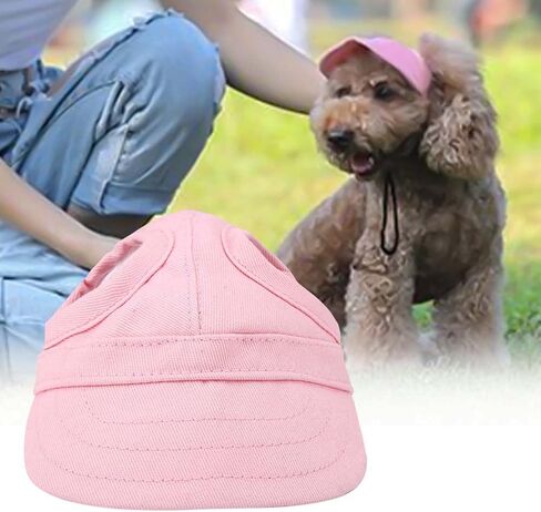 Dog Baseball Hat with Neck Strap Pet Dog Cat Summer Travel Outdoor Baseball Hat Dog Hat Sun Hat Baseball Trucker Hat Dog Hats with Ear Holes for Puppy Small Dogs (M) in Kuwait