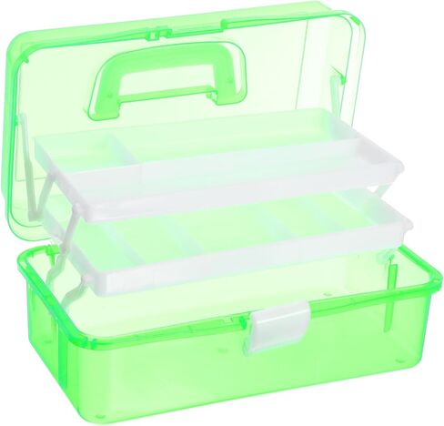 PATIKIL 12" Three-Layer Art Storage Box, Multifunctional Portable Tool Case Holder Container Organizer with Handle for Art Craft Cosmetic Home Travel, Purple in Saudi Arabia