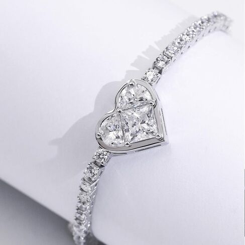 Tennis Bracelets for Women I 4.35CT Moissanite Charm Bracelet I 18K Gold Plated Sterling Silver Bracelet in Kuwait