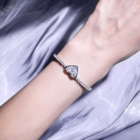 Tennis Bracelets for Women I 4.35CT Moissanite Charm Bracelet I 18K Gold Plated Sterling Silver Bracelet in Kuwait