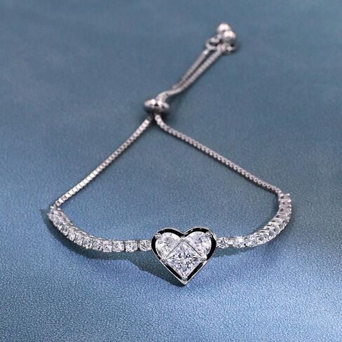 Tennis Bracelets for Women I 4.35CT Moissanite Charm Bracelet I 18K Gold Plated Sterling Silver Bracelet in Kuwait