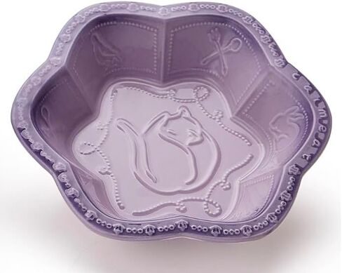 Ceramic Pet Bowl - Elegant Floral Design, Durable and Stylish Feeding Dish for Cats and Dogs (Green) in Saudi Arabia