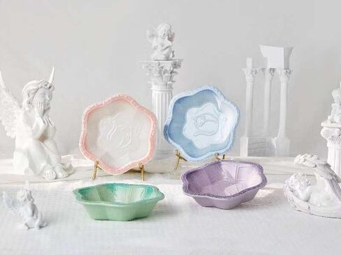 Ceramic Pet Bowl - Elegant Floral Design, Durable and Stylish Feeding Dish for Cats and Dogs (Green) in Saudi Arabia