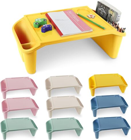 gisgfim 5 Pcs Kids Lap Desk Tray Bulk 19.7x9.6x7.1in Portable Lap Desk Kids with Storage Space Kid Lap Tray with Side Pockets Plastic Lap Bed Table for Classroom Home Car Activity Eating in Saudi Arabia