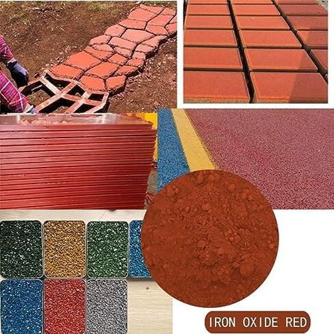 Concrete Cement Pigment-0.44lb 200g Red Iron Oxide Pigment Powder, Concrete Cement Dye Color Pigment for Brick, Tile, Clay, Lime, Mortar, Grout, Plaster, Paint, Bath Bombs(Red,0.44lb) in Kuwait