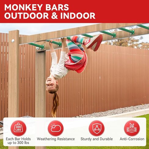 16.5 Inch Monkey Bars Kit Playground Monkey Bar Ladder Rungs for Backyard Indoor Outdoor Kids Metal Monkey Bars Swing Set Playset Accessories (Light Blue, 12 Pcs) in Saudi Arabia