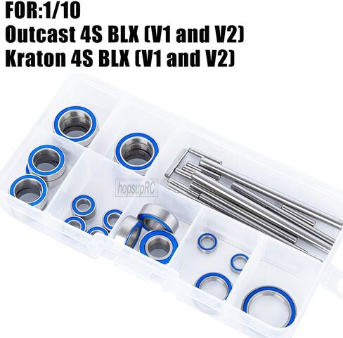 Sealed Bearings Kit RC Upgrade Parts for 1/10 Kraton 4S BLX (V1,V2),Outcast 4S BLX(V1,V2).Bearings Kit Hops Up.Black. in Saudi Arabia