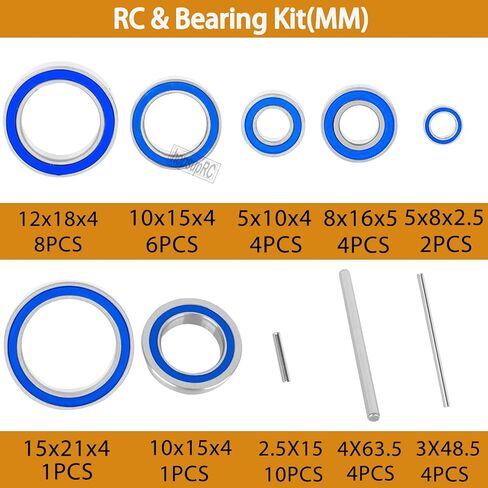Sealed Bearings Kit RC Upgrade Parts for 1/10 Kraton 4S BLX (V1,V2),Outcast 4S BLX(V1,V2).Bearings Kit Hops Up.Black. in Saudi Arabia