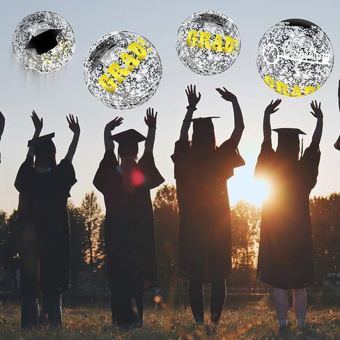 10 Pcs 16 Inch Graduation Inflatable Beach Balls Congrats Grad Beach Ball Congrats Grad Sign Bulk for Class of 2025 College Graduation Swimming Party Supplies Favors in Kuwait