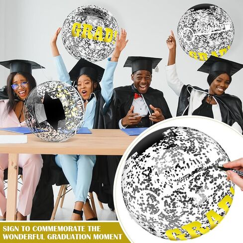 10 Pcs 16 Inch Graduation Inflatable Beach Balls Congrats Grad Beach Ball Congrats Grad Sign Bulk for Class of 2025 College Graduation Swimming Party Supplies Favors in Kuwait