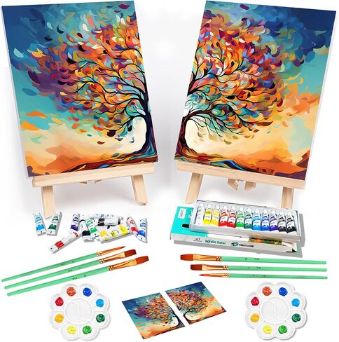 2pack 8 "x 10" Paint and sip kit for Adults，pre Drawn Canvas for Painting, Couples Painting Kit Date Night，DIY Paint Party Favors(Angel Wings) in Kuwait