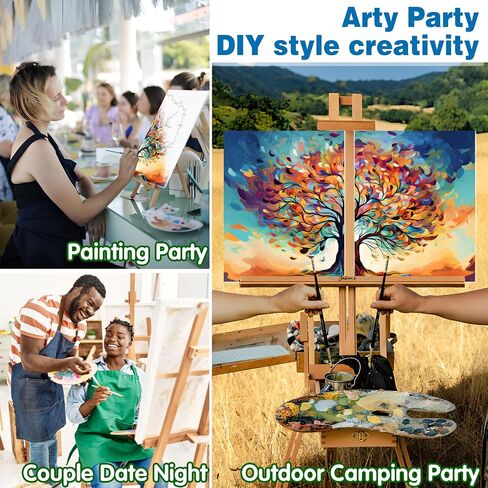 2pack 8 "x 10" Paint and sip kit for Adults，pre Drawn Canvas for Painting, Couples Painting Kit Date Night，DIY Paint Party Favors(Angel Wings) in Kuwait