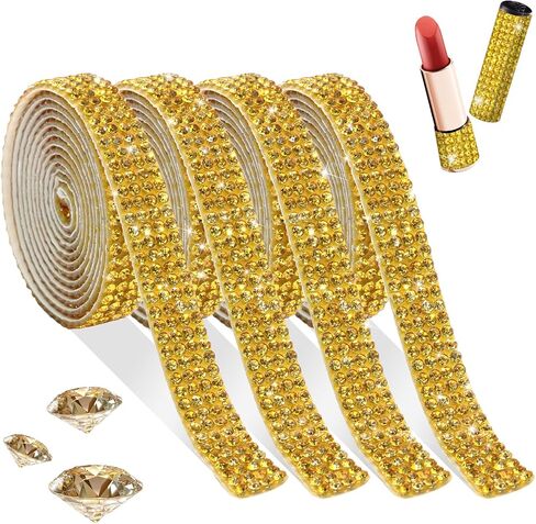FULZTEY Patriotic Rhinestone Ribbon Roll Sticky Gem Crystal Trim Red Blue White Crystal Ribbon Glitter Diamond Tape with 2 Sheets Patriotic Star Sticker for Independence Day Crafts Decoration in Saudi Arabia