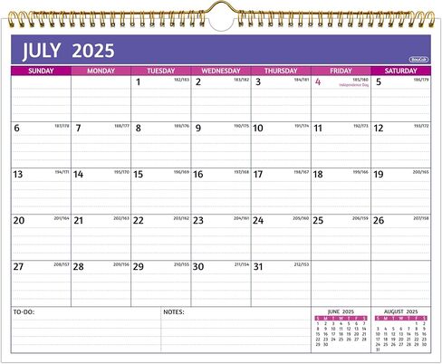 Wall Calendar 2025-2026 - 18 Monthly Calendar 2025-2026 Wall, Jan 2025 - Jun 2026, 14.57'' x 11.42'', 2025 Calendar with Ruled Blocks, Thick Paper, Holidays, To-do ＆ Notes, Amply Writing Space in Saudi Arabia