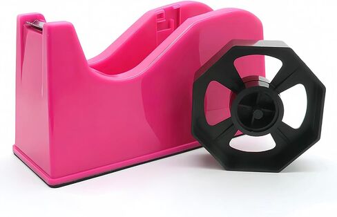 Tape Dispenser, Heat Press Tape Dispenser, Desk Heat Tape Dispenser 6.3 x 2.5 x 3.4 Inch, Holder Fits 1" and 3" Core,Nonskid Base Weighted Desktop Tape Dispenser (Pink) in Kuwait