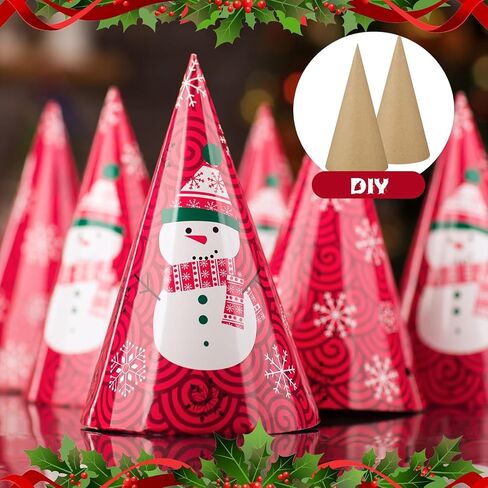 Zhanmai 12 Pcs Paper Mache Cones Open Bottom Cardboard Craft Cone for DIY Gnomes Ornament Tree Decoration DIY Craft Home Decoration(9.8 x 3.9 Inch) in Saudi Arabia