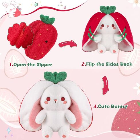 MIAODAM Halloween Bunny Stuffed Animal Plush,Reversible Pumpkin Bunny Plushies Pillow, Cute Rabbit Plush Toy Gift for Baby Toddler Girls Boys (11inch) in Saudi Arabia