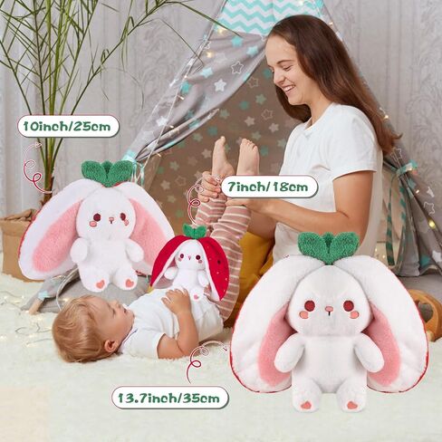 MIAODAM Halloween Bunny Stuffed Animal Plush,Reversible Pumpkin Bunny Plushies Pillow, Cute Rabbit Plush Toy Gift for Baby Toddler Girls Boys (11inch) in Saudi Arabia