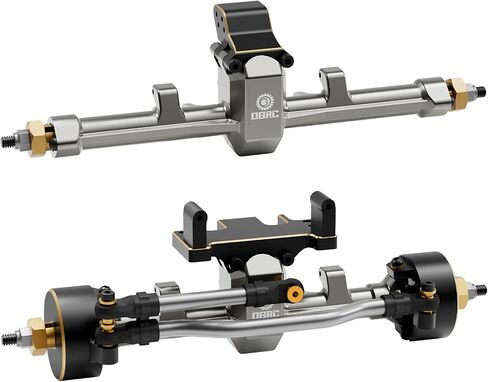 OGRC 1/24 +5mm Extended Axle Set with 50° Steering Angle, Brass Knuckles, Truss & Servo Mount, Compatible with Axial SCX24 Deadbolt C10 JLU Gladiator Bronco RC Crawler (Black) in Saudi Arabia