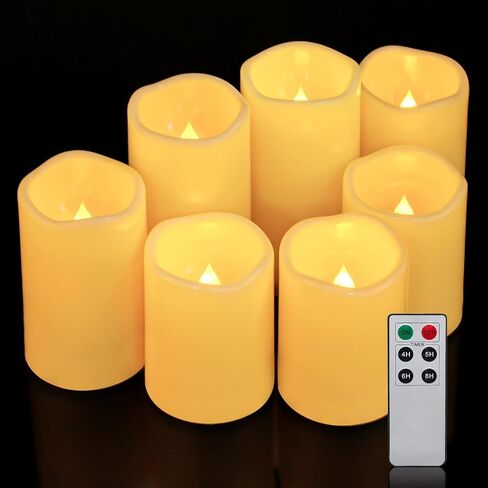 Aignis Flickering Flameless Candles Battery Operated Candles LED Candles with Remote Timer for Home/Wedding/Birthday/Holiday Decor, Cherry Blossom Pink 3D Flame Set of 3 (D3 xH4 5" 6") in Saudi Arabia