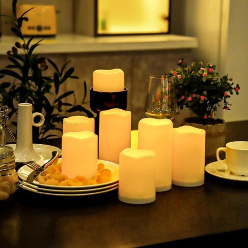 Aignis Flickering Flameless Candles Battery Operated Candles LED Candles with Remote Timer for Home/Wedding/Birthday/Holiday Decor, Cherry Blossom Pink 3D Flame Set of 3 (D3 xH4 5" 6") in Saudi Arabia