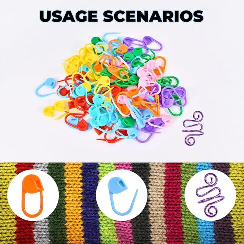 2Pcs Crochet Ring + 100Pcs Stitch Markers Adjustable Crochet Tension Rings for Finger Handmade Open Yarn Guide Crocheting Rings Knitting Accessories with Box,The Ideal Aid to Crochet Supplies in Saudi Arabia