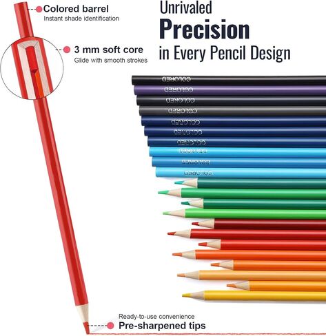 72 Pack Coloring Pencils, Colored Pencils for Adult Coloring Books with Soft Oil-Based Cores, Color Pencil Set for Sketching Blending Layering, Art Supplies for Kids Teens Adults Beginners Artists in Saudi Arabia