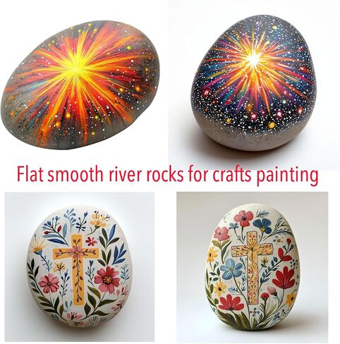 20PCS Flat Smooth River Rocks for Painting, Crafts, 2-3 inches, Kindness Stones Rocks Pebbles for Art Crafts, Party, Activity, Classroom, Holidays in Saudi Arabia