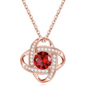 Iefil 925 Sterling Silver Love Knot Birthstone Jewelry, Natural or Created Gemstone, Anniversary Birthday Gifts for Women Wife Girlfriend Mom Daughter