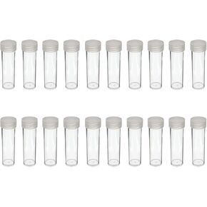 (20) Round Clear Plastic (Penny Cent) Size Coin Storage Tube Holders Screw on Lid (Transparent-20pcs)