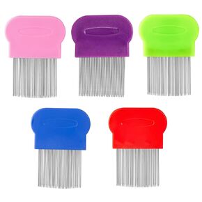 Cat Flea Comb Stainless Steel Teeth with Plastic Handle, Pet Hair Removal Comb, Shedding Brush for All Pets - Long Hair Friendly - Durable - Versatile & Safe - Durable, Safe & Versatile-5PCS