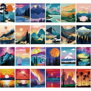 Sherr 24 Pcs Pre Printed Canvas Bulk Pre Drawn Canvas Sip and Paint Kit Stretched Canvas Panels Paint Set Theme Canvas Painting for Date Night Paint Party Favor (Butterfly,8 x 8 Inch)