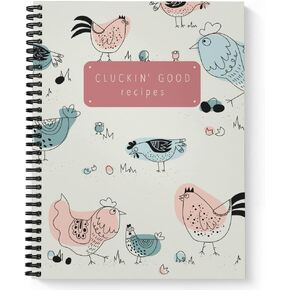 Softcover Lick The Spoon 8.5" x 11" Recipe Spiral Notebook/Journal, 120 Recipe Pages, Durable Gloss Laminated Cover, Gold Wire-o Spiral. Made in the USA