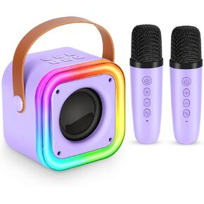 Mini Karaoke Machine for Kids, Girl Toys Gifts, Kids Karaoke Wireless Microphone for 4,5,6,7,8,9,10,11,12 Years Old Boys and Girls Christmas Party Gifts Toys (Purple)