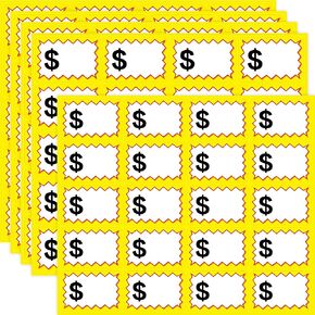400PCS Garage Sale Stickers, Blank Self-Adhesive Pricing Sticker Yard Sale Price Stickers with Space to Write Pricing, Remove without Residue Left, for Flea Markets, Yard/Garage/Estate Sales (2" x 3")