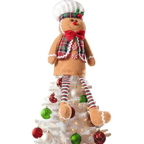 Unique Funny Christmas Plush Stuffed Decor - 22.3 Inch Gnome Christmas Star Topper for Tree, Wine Bottle, Curtain Ornaments