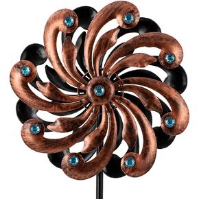 Wind Spinners Outdoor, Peacock Metal Wind Sculptures & Spinner, 68 Inch Tall Kinetic Windmills for Garden Yard Decor, 21" Dia