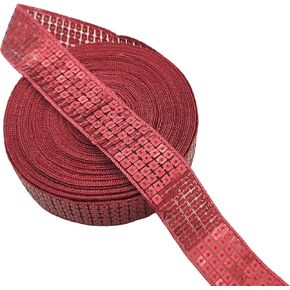 10 Yards Sequin Lace Trim Ribbon Glitter Sequin Trim for Crafts Sewing Embellishments Sequin Decoration, Purple, 25mm