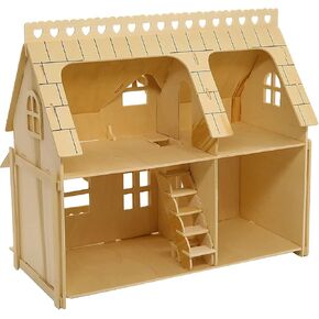 3D Puzzle House ، Fantasy Villa Model Kit DIY Miniature Dolls House House Home Hight First Birthday Come Come (Duplex)