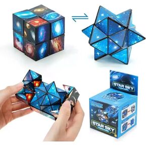 Magic Cube 2 in 1 Star Cube Magic Cube Set Star Sky Planet Infinity Cube Set 3D Starry Magic Puzzle Cube Happy Kids N Mum Fun Your Life