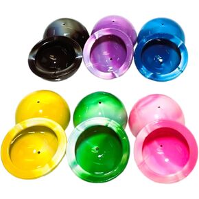 Colorful Rubber Marble Poppers - Pack (1.75") Pop-Up Half Balls with Marble Tie Dye Color Designs. Retro 90s Kid Toys Party Favor (12)