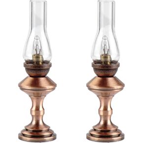 Waldosia 2PCS 1:12 Scale Dollhouse Miniature 12 Volt Powered Hurricane Lamps